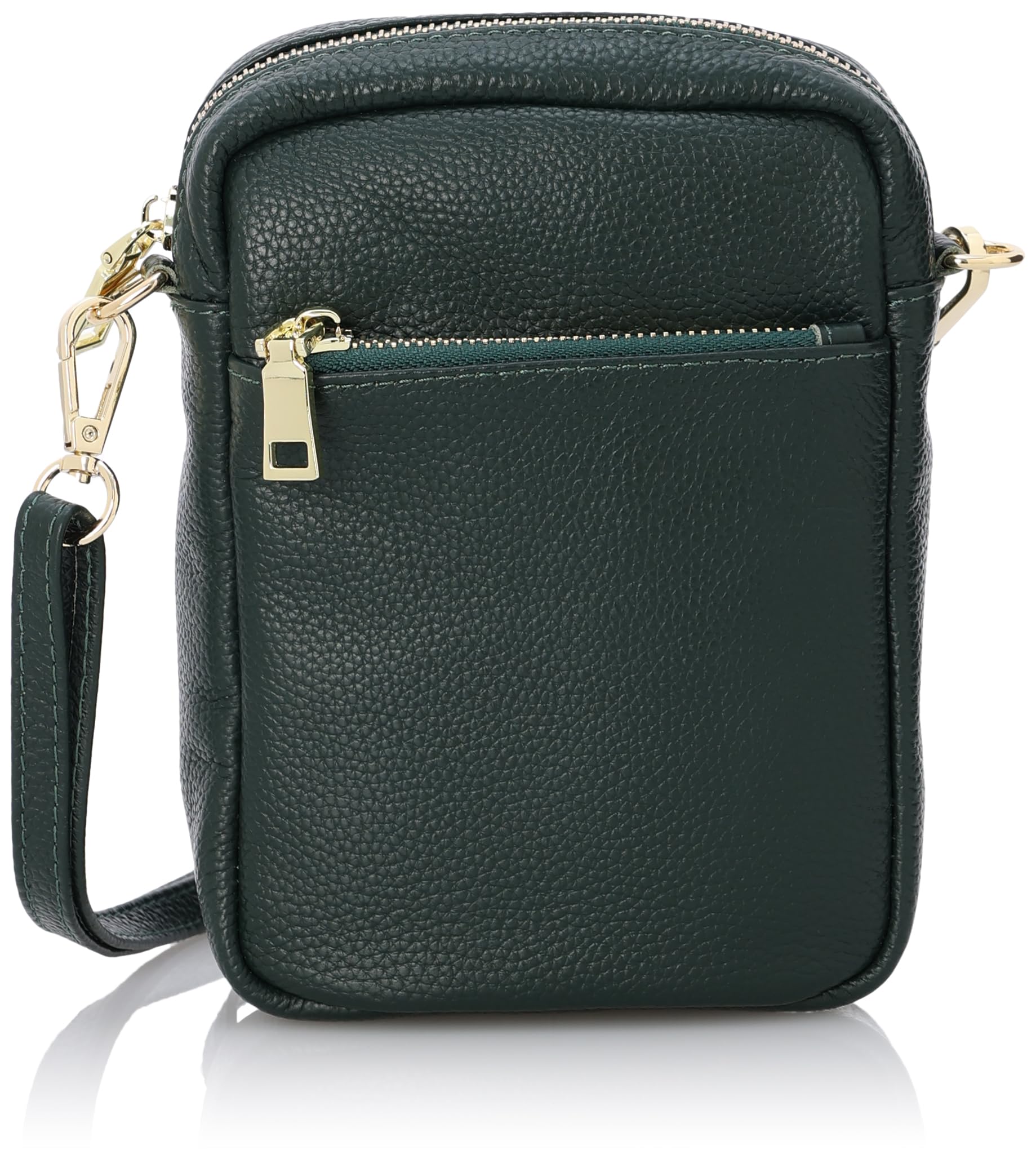 Уменьшенная кожаная вертикальная мини-сумка на плечо