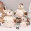 Christmas Plush Snowman Figurine With Foam And Fabric For Holiday Decor