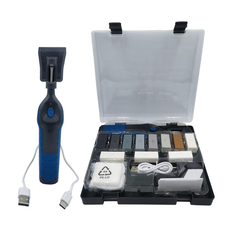 Kit di Riparazione Pavimenti in Legno Fai-da-Te con Blocco di Cera da 11 Colori e Penna Riscaldante Elettrica per Graffi, Crepe, Buchi in Mobili, Piastrelle, Laminato