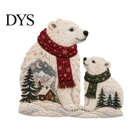 Holiday Fabric Craft DIY Christmas Patchwork Kit, Adult Sewing Handcrafted Set with Beginner Projects Pre-Cut Squares, Animals for Beginners Art