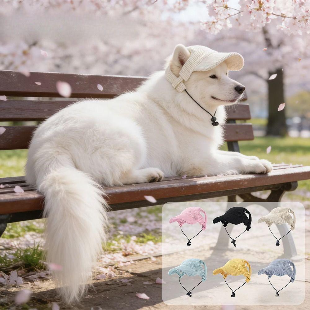 Corduroy Dog Baseball Cap Breathable Cat Headwear Decorative Pet Sun Hats  For Small Pets