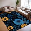 Christmas Bathroom Blue Floral Rug Doormat Bohemian Carpet Flannel Bath Living Room Hallway Floor Mats Bed Carpets Foot Mat