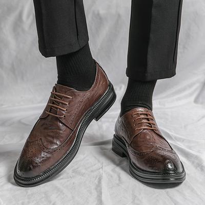 Schuhe für Herren Leder Business Kleid Allround Formal Derby Oxford Büro Freizeit Stoßdämpfend Abriebfestes Schuhwerk Slipper