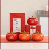 Persimmon Ruyi Ceramic Tea Can Sealed Candy Box Tea Cake Wedding Gift Box Company Opening Gift
