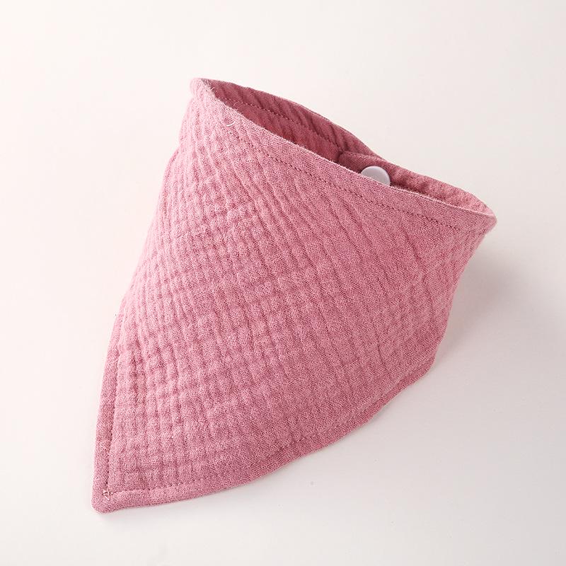 Double Layer Muslin Cotton Baby Bib - Solid Color Triangle Scarf