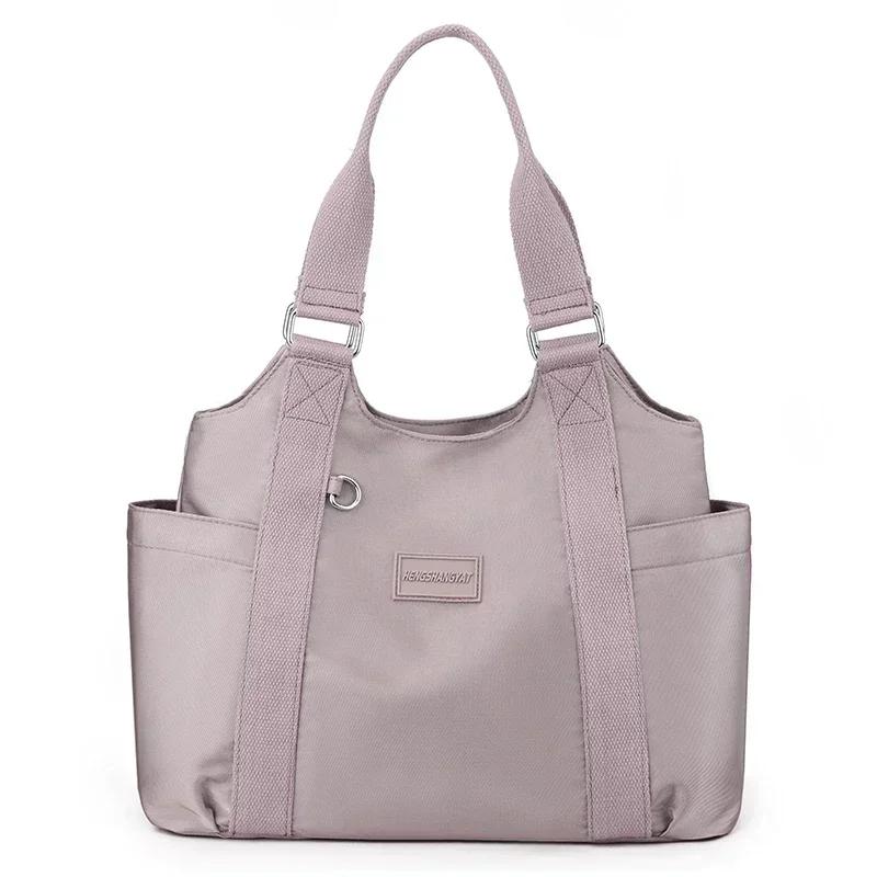 Solid stitching zipper ladies bags shoulder traveling crossbody bags for women nylon large capacity pocket