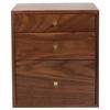 Black Walnut 3-Layer Dustproof Drawer Storage Living Room Cabinet Nordic Makeup Organizer Stackable Desktop Cupboard