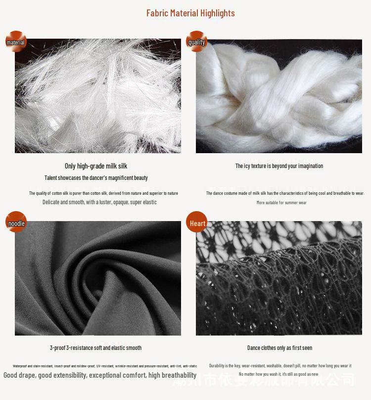 Okouzlující taneční kostým s flitry a třásněmi pro latinskoamerické tance pro ženy