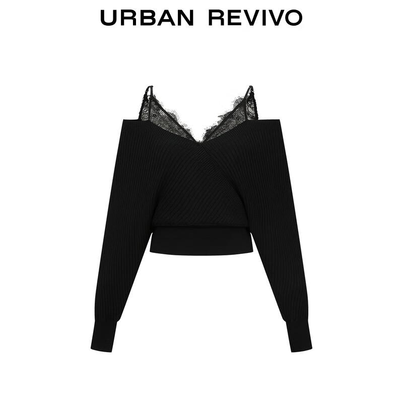 UR Women's Lace Patchwork Knit Crop Cami Top