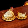 Rhinestone Chick Figurine Metal Simulated Hen Key Trinkets Jewelry Box Container Holder Home Office Desktop Decoration Ornament