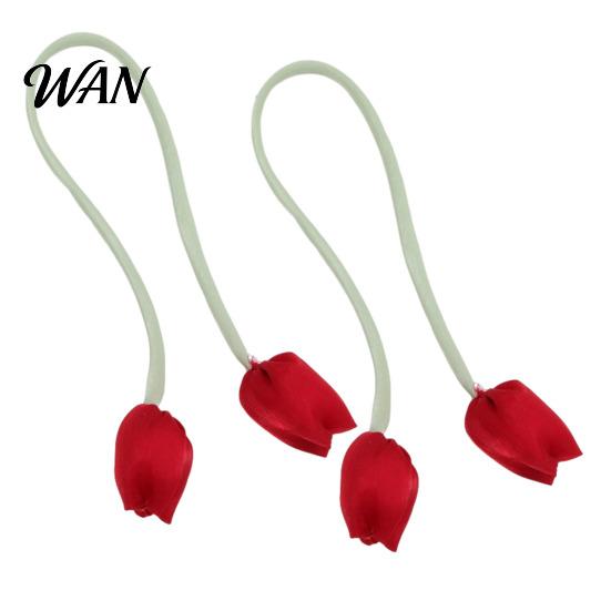 Versatile Curtain Ties 2Pcs Tulip Bud Ties, Decorative Tiebacks, Flower High-end Fabric Buds Soft Rope Tiebacks for Bedroom Curtains Patio Drapes