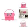 Cute Solid Color Silver Bow Decoration Kid Mini Shoulder Chain Bag For Summer Casual Wear