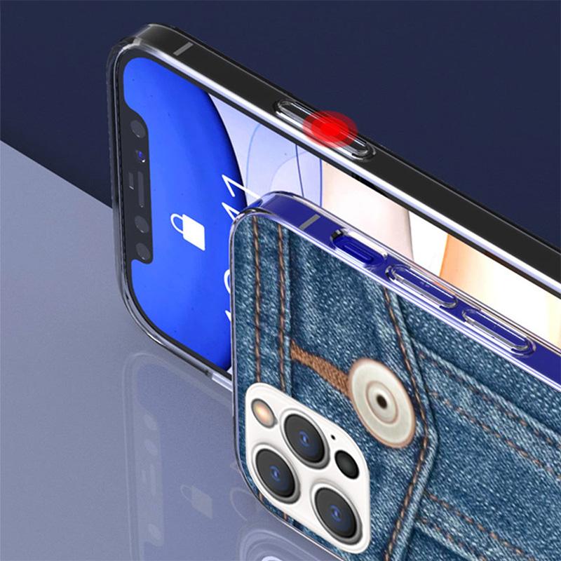 Jeans Cowboy Denim Printed Phone Case For iPhone 17 Air 16 Pro Max 16E 15 + 14 Plus 11 12 13 Mini 7 8 SE Gift Print Cover Fundas