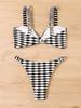2025 Houndstooth Sexy Women's Bikini Swimwear Split Swimsuit