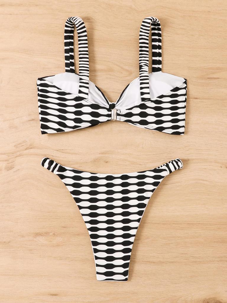2025 Houndstooth Sexy Women's Bikini Swimwear Split Swimsuit