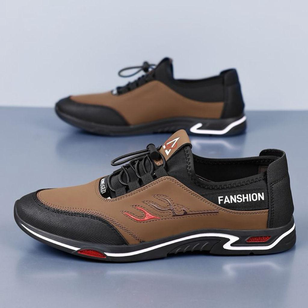 

New 2025 spring men s shoes breathable leather shoes middle-aged men s Doudou shoes low-top leather shoes men s versatile casual shoes 44