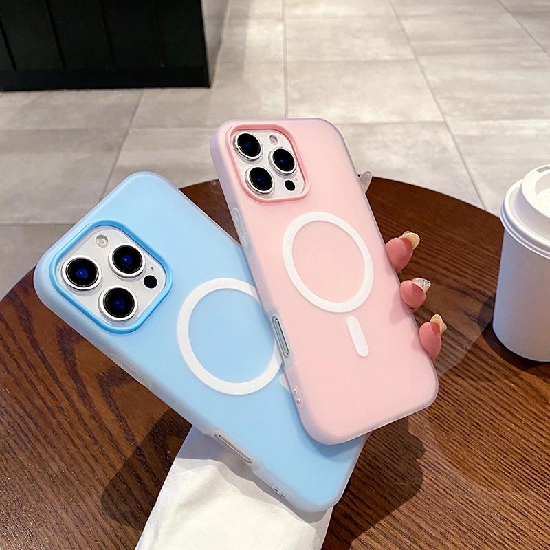 Candy Color 2 IN 1 Magnetic Phone Case For iPhone 17 Cases iPhone 16 15 14 13 12 11 Pro Max Plus Wireless Charge Magsafe Cover