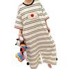 Foreign Style Cartoon Large Size Short-sleeved Pajamas Women's Summer 1011 New Loose Long One-piece Pajamas Loungewear Outside
