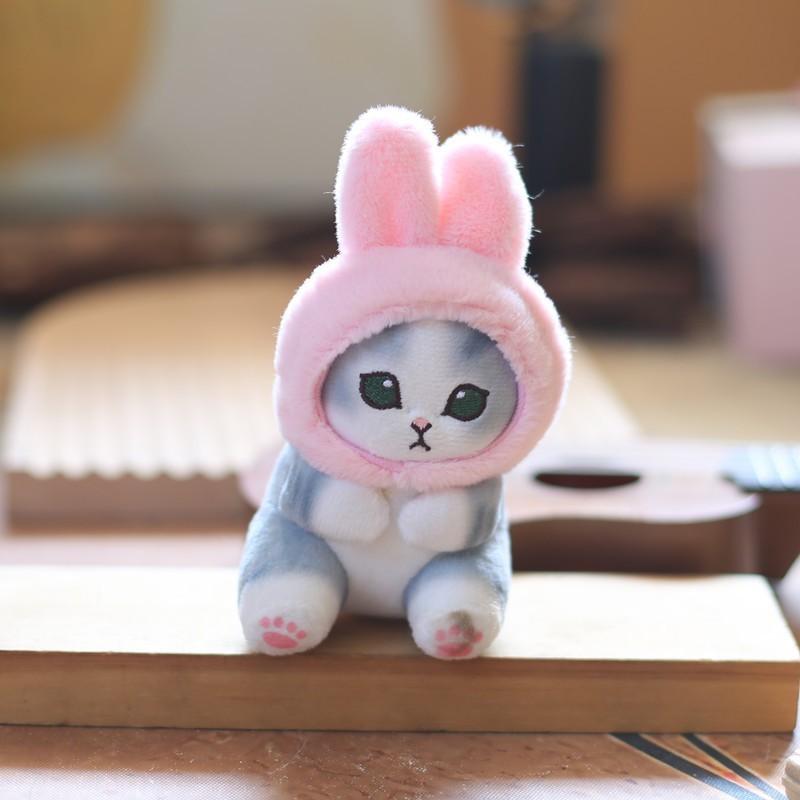 Cartoon Cute Shark Cat Pendant Plush Toy Doll Kitten Bag Hanging Keychain Doll