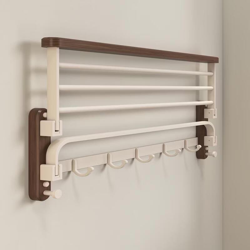 Handon Wall-Mounted Bathroom Shelf with Towel Rack and Toilet Brush Holder