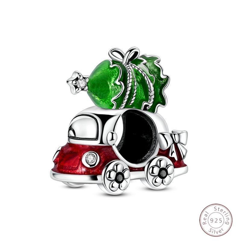 Christmas Charm Bead Pendant Copper Christmas Elk Santa Snowman Claus Charm Fit Original Bracelet Women Diy Jewelry