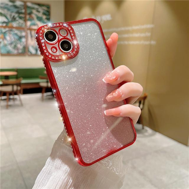Glitter Diamond Plating Phone Case For Iphone 13 11 12 14 Pro Max Plus X Xr Xs 14 Soft Silicone Lens Protection Shockproof Cover