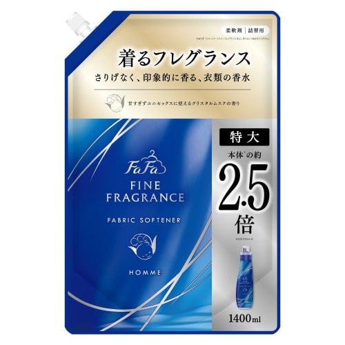 FaFa Fine Fragrance Fabric Softener Homme 1400ml Refill, Large Capacity, Crystal Musk Scent