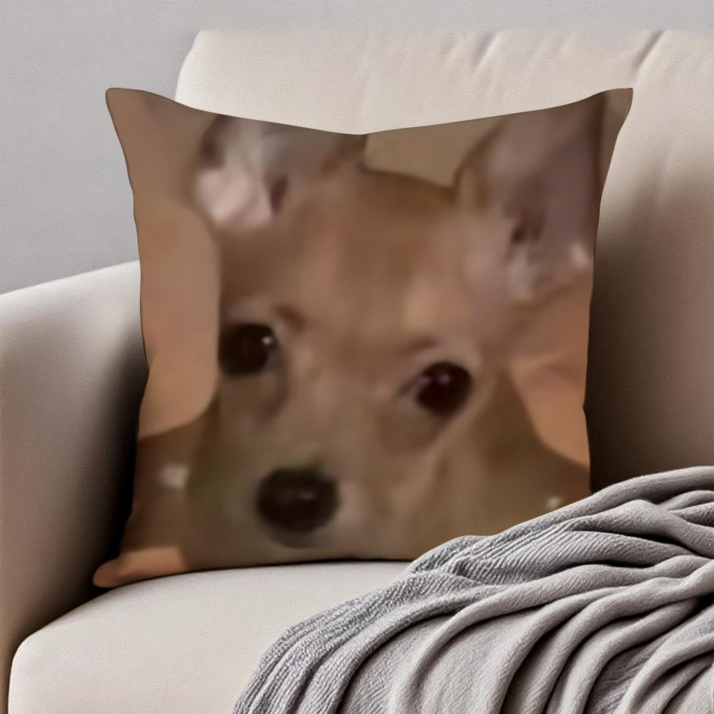 

Abstract Cute Funny Pet Dog Meme Cushion Cover Pillowcase Antidustmite Invisible Zipper Short Plush Sofa Cushion 30X30cm