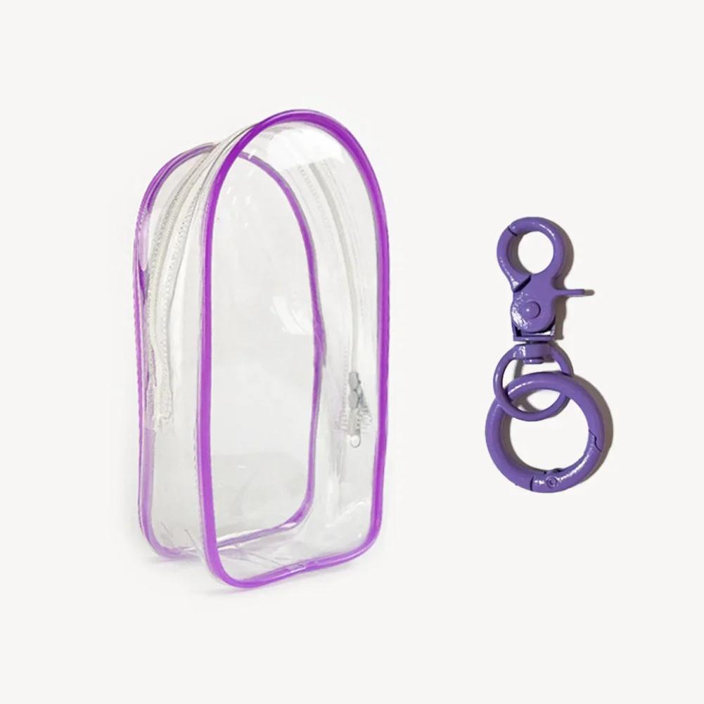 Colorful Transparent Protector Case Organizer Box for 17cm Labubu Plush Dolls Outdoor Display Bag With Keychain Doll Accessories