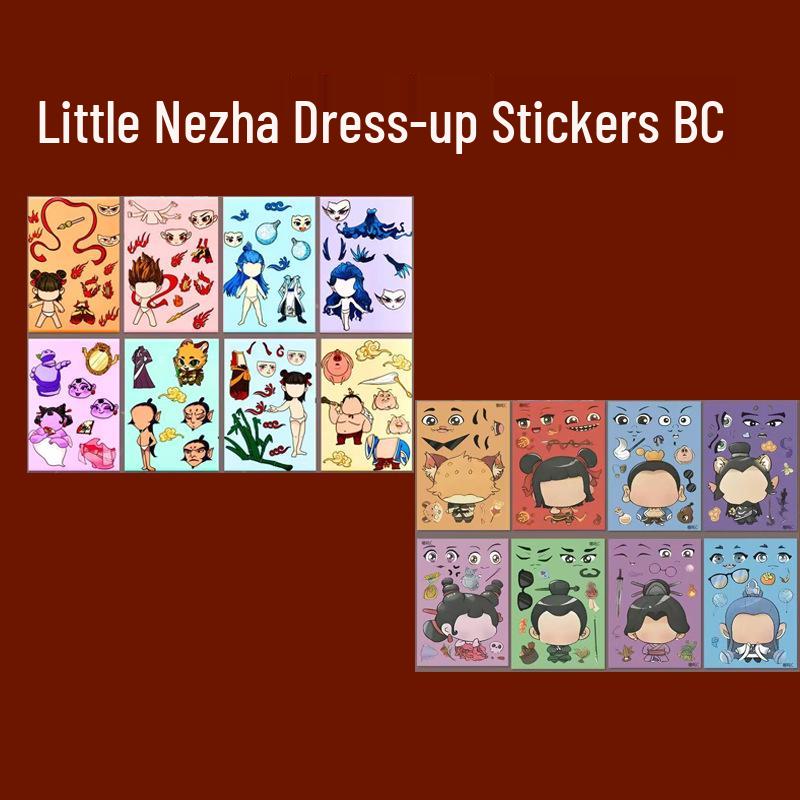 Princess Elsa Dress-Up Stickers: Educational DIY Cartoon Makeup Set for Kids