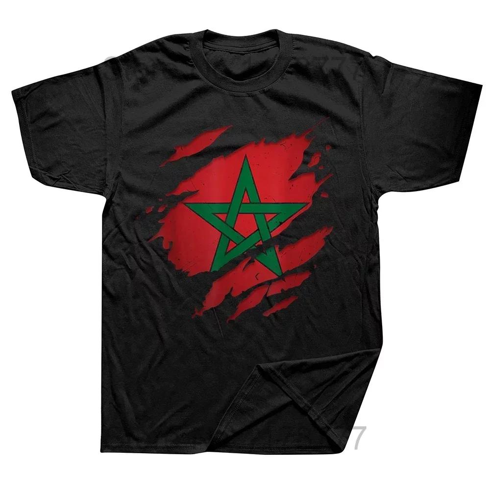 Funny Its In My DNA Moroccan African Gifts Moorish Morocco Flag T Shirts Cotton Streetwear Short Sleeve Summer Tshirt Men