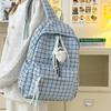 Schoolbag plaid backpack new high value small fresh schoolbag girls ins Korean version of junior high school students sweet backpack