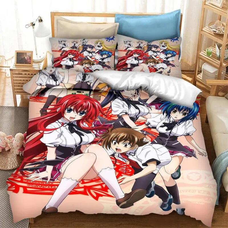 Anime High School DxD  2_3PCS Bedding Set Duvet Cover Bedroom Comforter Covers Single Twin King _Size Quilt Cover Home Textiles