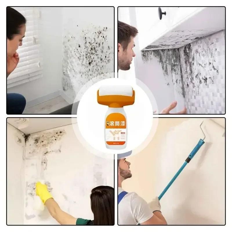 Hot Antibacterial Wall Paint Strong Repair Wall Paint Household White Latex Paint With Roller Brush for Living Room Kitchen Tool