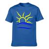 Unisexs Cotton TShirt with Sun  Wave Graphic Casual Summer Short Sleeve Tee for Beach Vacation Daily Wear