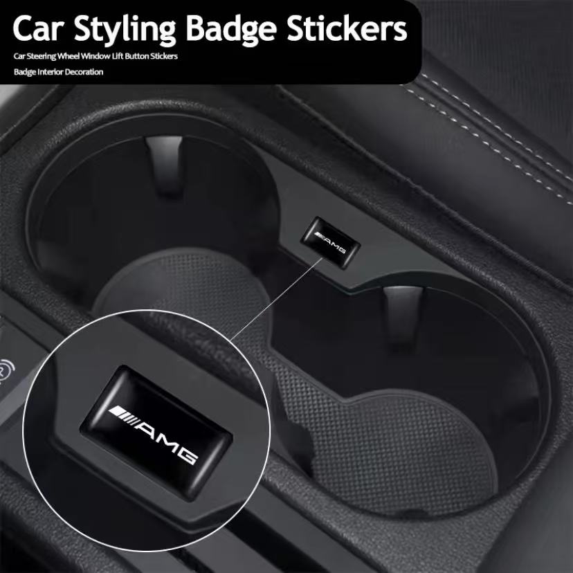 10Pcs Car 3D Epoxy Resin Emblem Interior Stickers Auto Accessories For Mercedes Benz AMG A B C E G CLA GLA W211 W214 W205 W203 FF74