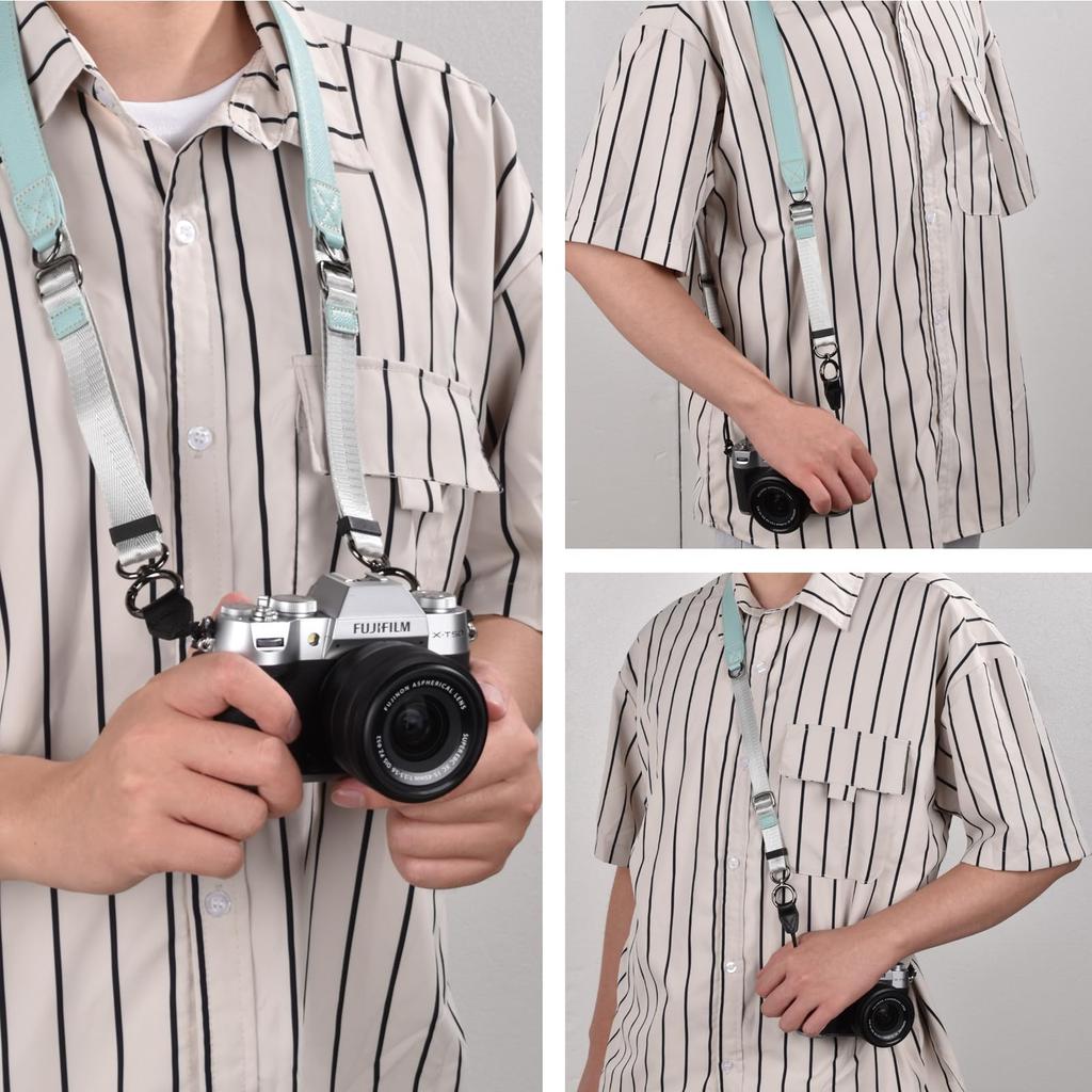 VOVMOEYA Camera Camera Neck Strap with Triangle Ring for and Compatible with Fuji Compact and Mirrorless Total Crossbody or Neck Strap with Drop PU