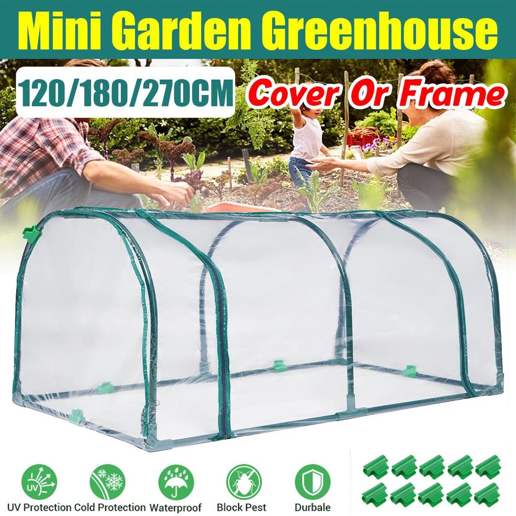 120/180/270cm Outdoor House Canopy Complete Plant Gardening Green with Frame Cover Tunnel New Greenhouse Flower Garden Shed