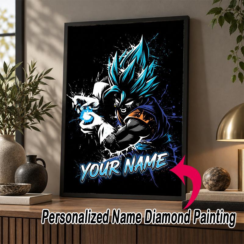 Personalized Dragon Ball Vegeta Diamond Art Custom Name 5D Diamond Painting Full Drill DIY Craft