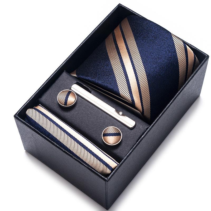 Cravatta Uomo Sposo Matrimonio Compleanno Regalo Per Ragazzi alla Moda Formale Casual Cravatta Asciugamano da Taschino Set Scatola Regalo