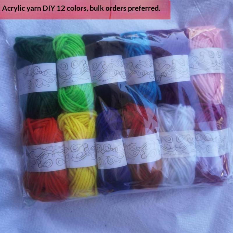12 szt. Akrylowa Kłębek Włóczki Miękki Szydełkowanie Dzianina Nić DIY Craft Włóczka Do Ręcznie Robione Dzianiny Szydełkowania Szalik Kapelusz Lalka Dekoracje Materiały
