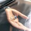 Silver Ring with Natural Sapphire 3.81ct, Cubic Zirconias, Item Weight 3.62 G (2173953)