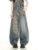 American Retro Print High Waist Wide Leg Denim Jeans for Women - 2026 Autumn/Winter Collection