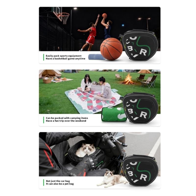 Sturdy Construction Motorcycle Storage Bag with 12L Capacity Double Closure Opening Accommodating Helmets and Ergonomic Design for Unobstructed Leg