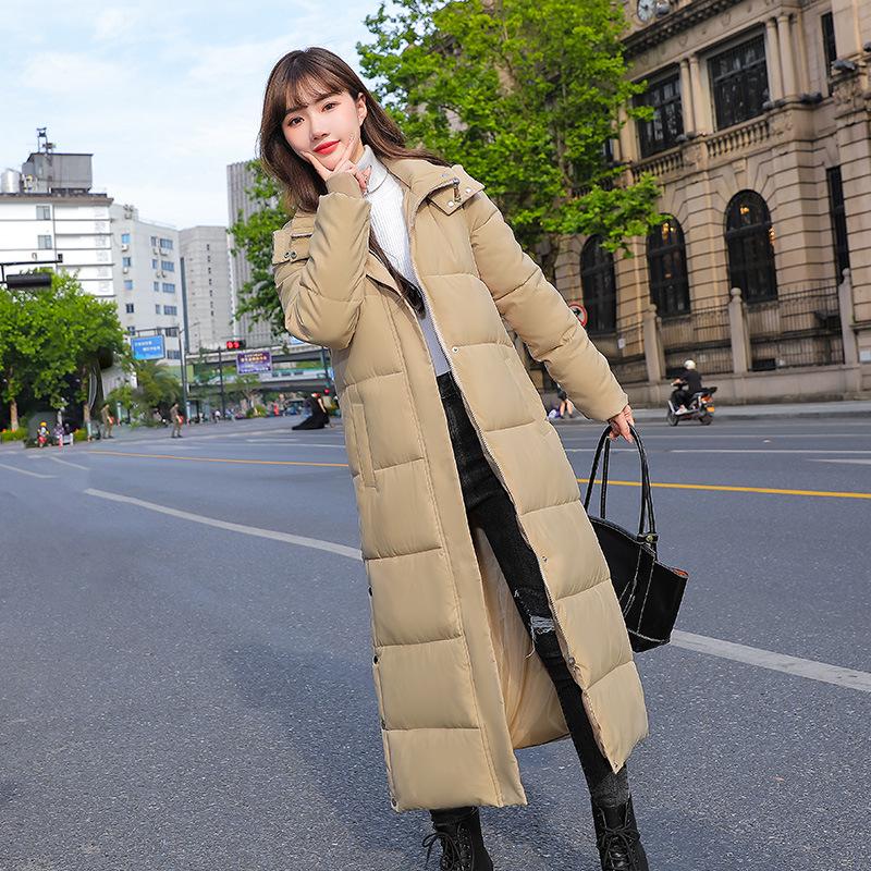 2025 Women's Super Long Over-the-Knee Thick Fashionable Versatile Loose Cotton Padded Coat
