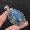 Labradorit Anhänger Natürlicher Edelstein Anhänger Vintage Anhänger Handgefertigter Schmuck 925 Sterling Silber Anhänger Labradorit Schmuck Geschenk für Frauen