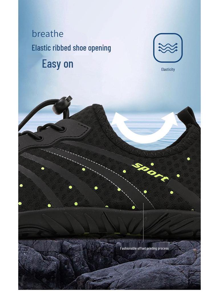 Unisex Outdoor Water Shoes, Quick-Drying, Non-Slip, Breathable, Soft Five-Finger Sole, Perfect for Fishing and Beach Activities