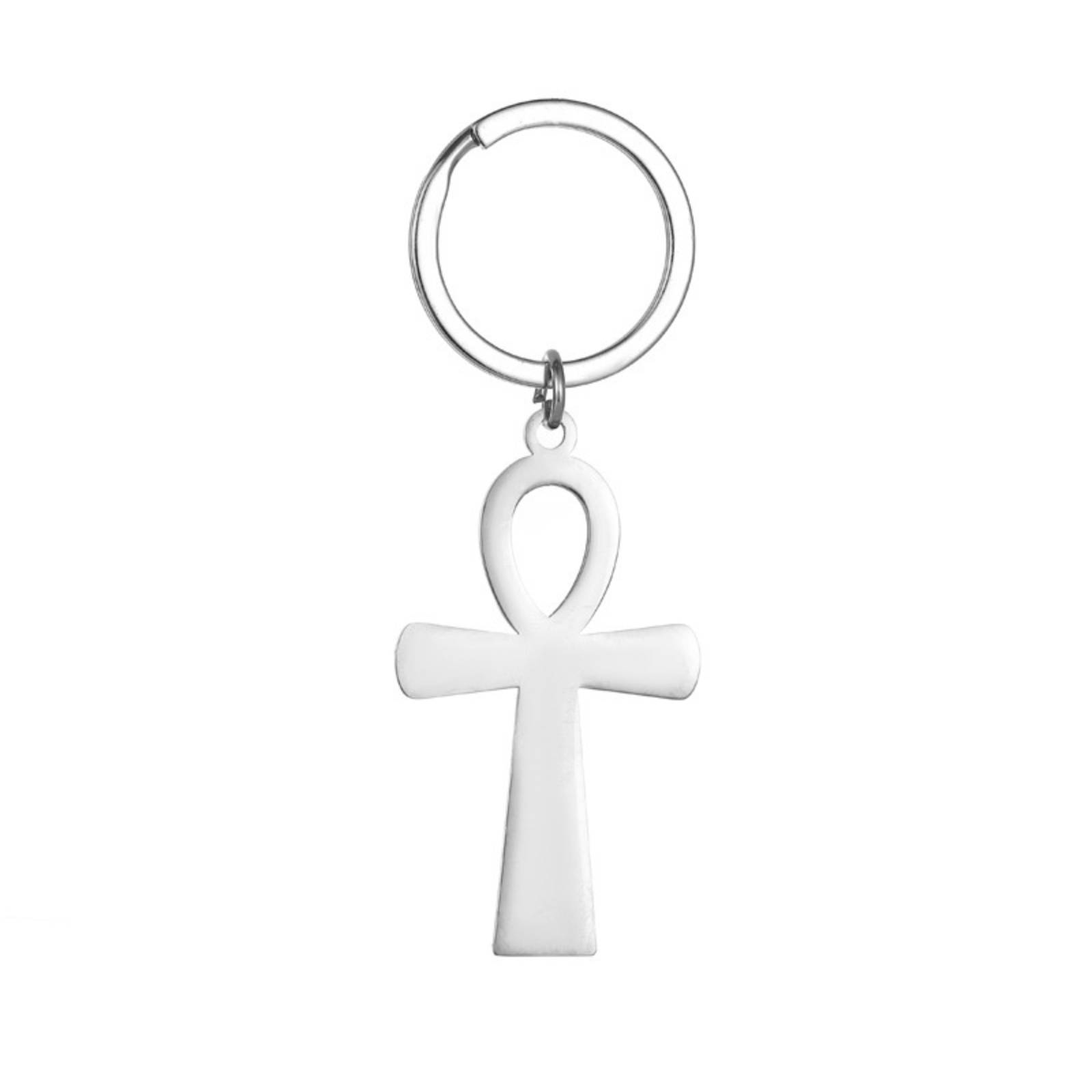 Ancient Egypt Ankh Cross Keychain for Women Men Amulet Stainless Steel Jewelry Gift