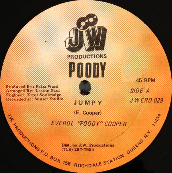

12inch Record POODY Jumpy Jumbie JWCRO029 JW Productions 1988 US Reggae Ska Dub Used