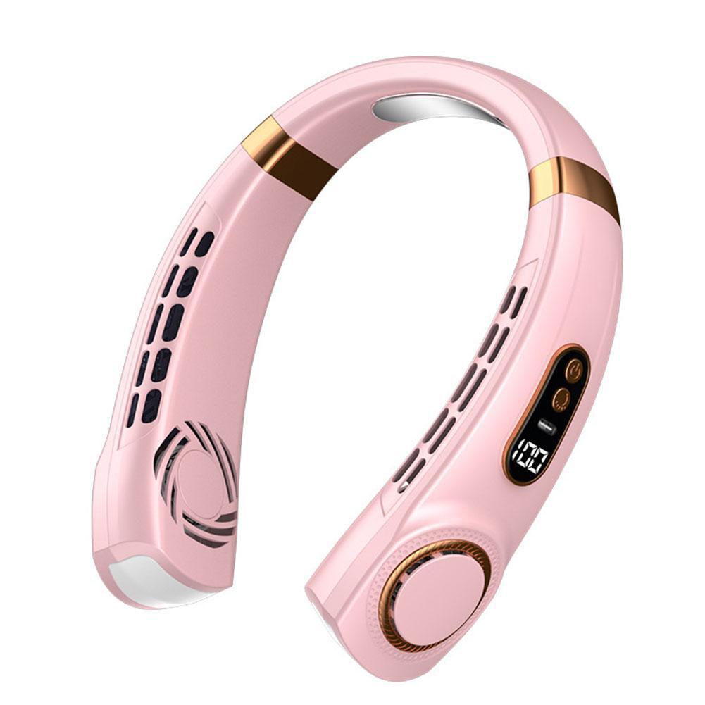 

Перезаряжаемый вентилятор с поддержкой шеи, 5-ступенчатая регулировка, портативный шейный вентилятор, носимый на улице, электрический вентилятор hands-free